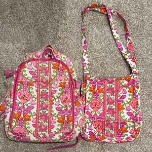 Vera Bradley Floral Pink Diaper bag and Crossbody